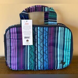 Lug Flatbed Deluxe Cosmetic Bag. Love Stripe Multi Color. NWT